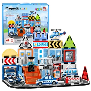 Klocki magnetyczne Baza Policyjna – 44 elementy