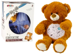 Pluszowy Miś Usypiający ze Światłami i Dźwiękami, Tryb Dzienny i Nocny, Brązowy