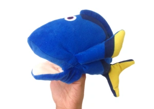 Pluszowa maskotka-pacynka Rybka niebieska 25 cm Lean Toys