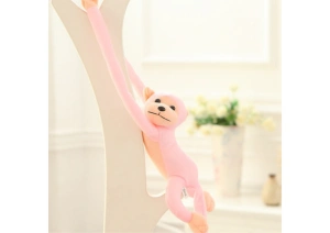 Różowa pluszowa małpka z dźwiękiem Lean Toys 80 cm