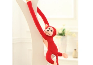Maskotka pluszowa małpka z dźwiękiem czerwona 80 cm Lean Toys