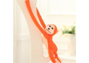 Lean Toys pluszowa małpka z dźwiękiem pomarańczowa 80 cm