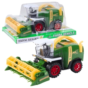 Kombajn zbożowy rolniczy z hederem i napędem zielony Lean Toys