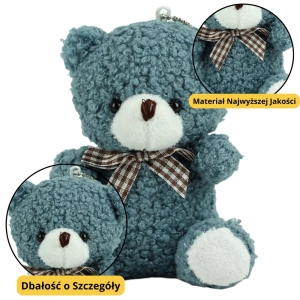 Miś pluszowy brelok granatowy 8 cm