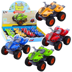Quad z napędem, gumowymi oponami i metalową karoserią mix