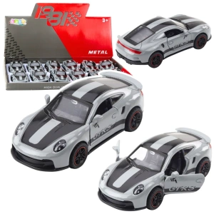 Samochód wyścigowy GTRS 1:43 z napędem pull back, szary
