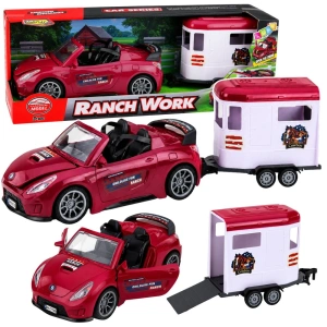 Samochód kabriolet z przyczepą dla konia Lean Toys