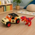 Samochód Terenowy Z Dinozaurem T-Rex Światła Dźwięki Otwierane Drzwi