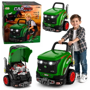 Lean Toys Traktor Małego Majsterkowicza do skręcania ze światłami, dźwiękami i efektem pary