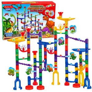 Zestaw konstrukcyjny tor kulkowy Dinozaury 192 el. Lean Toys