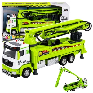 Ciężarówka z wysięgnikiem do zraszania, światła, dźwięki, woda 1:40 zielona