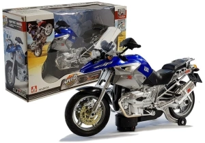 Motocykl na baterie ze światłami i dźwiękami, niebieski, 1:8