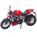 Motocykl Sportowy Metalowy Światła Dźwięki Srebrne Elementy Czerwony  1:12