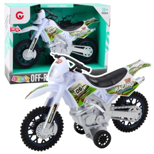 Motor crossowy off-road z napędem, światłami i dźwiękami biały