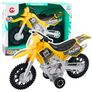 Motor crossowy Off-Road z napędem, światłami i dźwiękami żółty