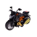 Motocykl Do Składania Skręcania Metal 1:14 DIY Czarno-Pomarańczowy