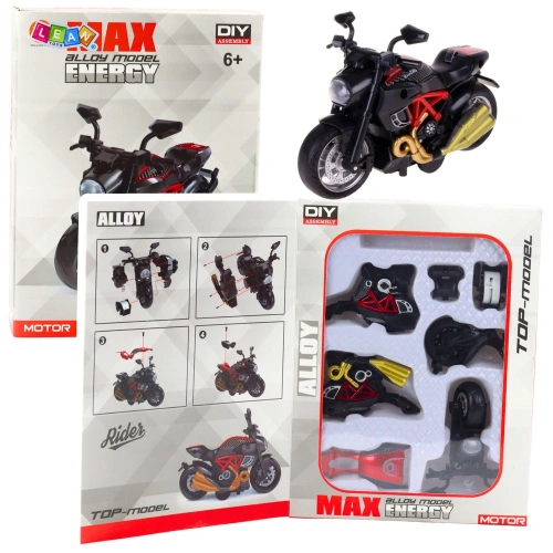 Motocykl Do Składania Skręcania Metal 1:14 DIY Czerwony