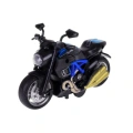 Motocykl Do Składania Skręcania Metal 1:14 DIY Niebieski