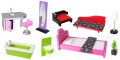 ECOTOYS DREWNIANY DOMEK DLA LALEK BARBIE REZYDENCJA MALIBU Z WINDĄ 4118