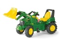 ROLLY TOYS TRAKTOR NA PEDAŁY Z ŁYŻKĄ POMPOWANE KOŁA, BIEGAMI I HAMULCEM JOHN DEERE 3-8 LAT 710126