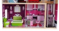 ECOTOYS DREWNIANY DOMEK DLA LALEK BARBIE REZYDENCJA MALIBU Z WINDĄ 4118